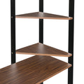 Twin Metal Loft Bed With 2 Shelves And One Desk ,Black Old Sku: Mf281206Aab Black Metal