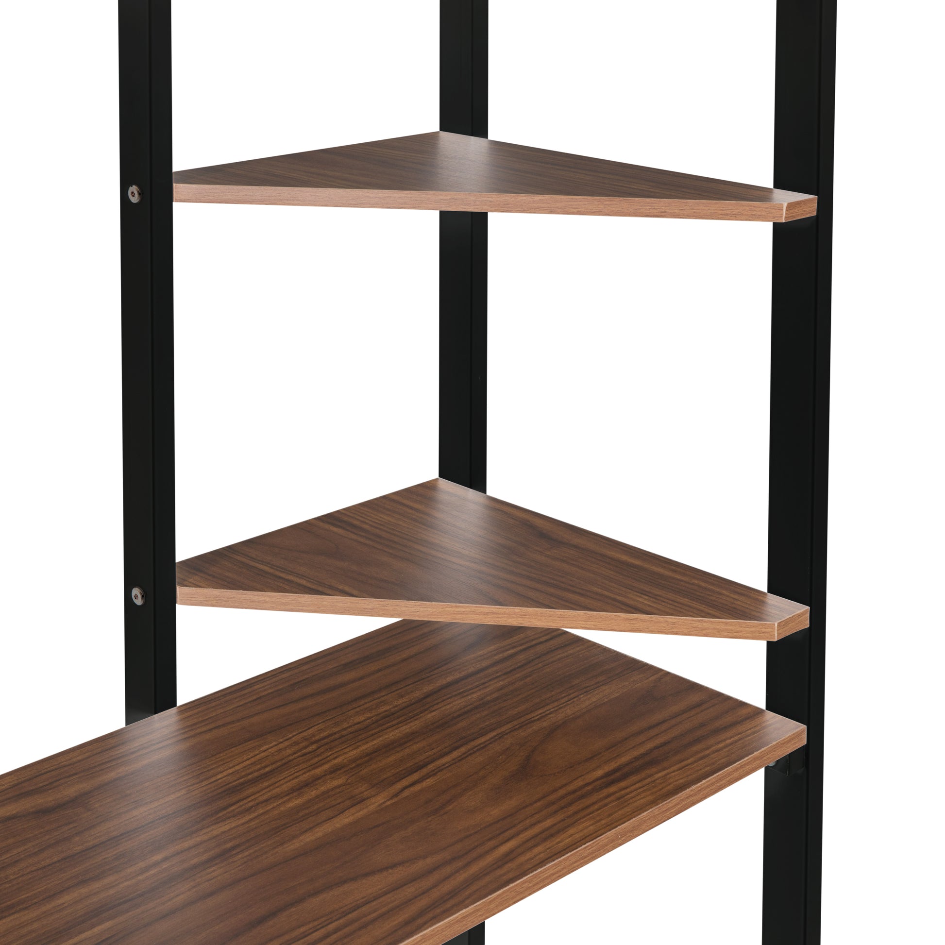 Twin Metal Loft Bed With 2 Shelves And One Desk ,Black Old Sku: Mf281206Aab Black Metal