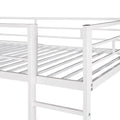 Twin Metal Loft Bed With 2 Shelves And One Desk ,White Old Sku: Mf281206Aak White Metal