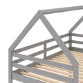 Twin Over Twin Low Bunk Bed, House Bed With Laddergray Old Sku:Wf197808Aae Gray Pine