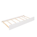 Full Size Wooden House Bed With Twin Size Trundle, White White Solid Wood