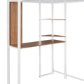 Twin Metal Loft Bed With 2 Shelves And One Desk ,White Old Sku: Mf281206Aak White Metal