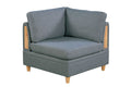 Living Room Furniture Corner Wedge Steel Color Dorris Fabric 1Pc Cushion Wedge Sofa Wooden Legs Grey Mix Primary Living Space Contemporary,Transitional Fabric
