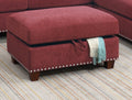 Sectional Sofa Red Velvet #F6419 Red Fabric