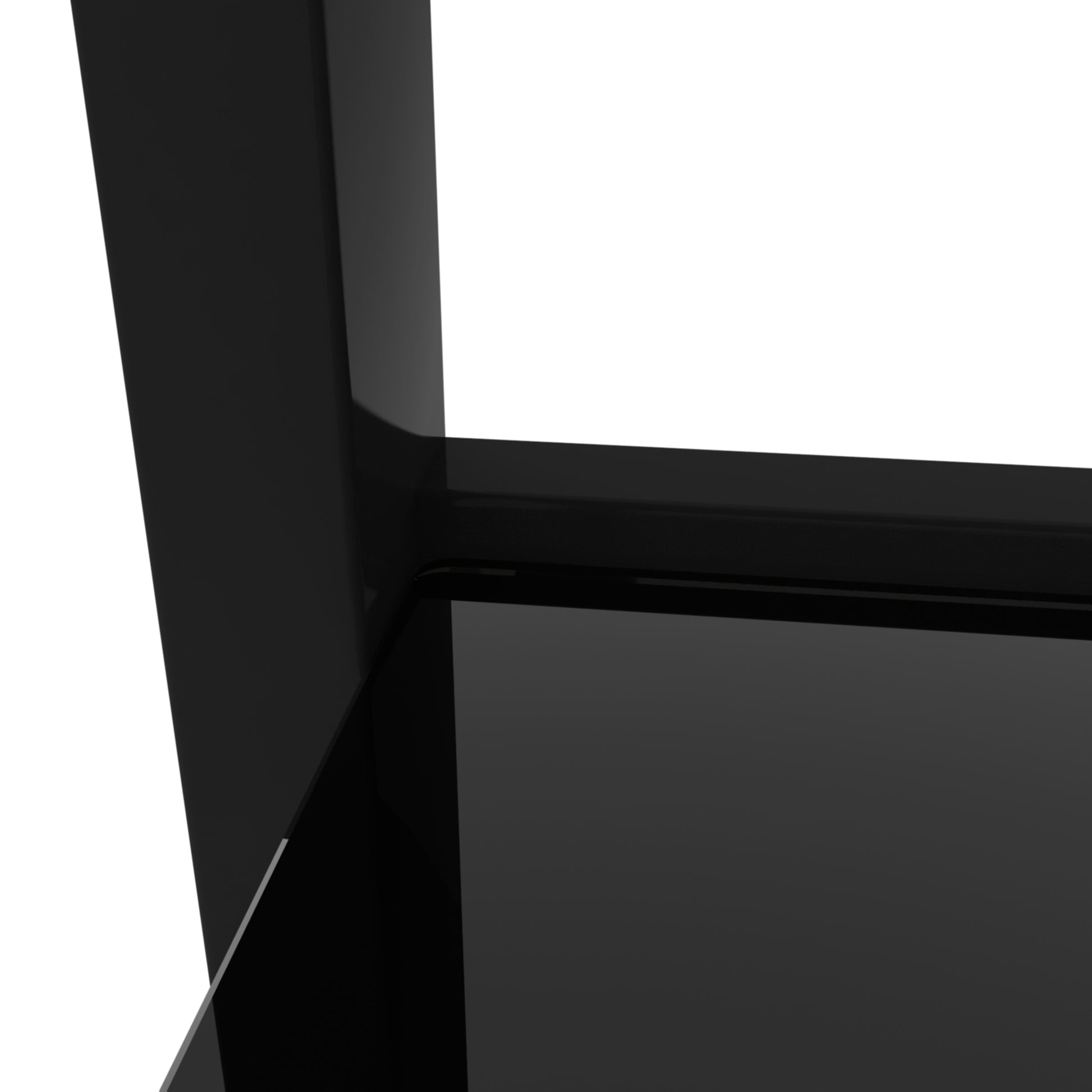 Set Of 2, Glass Two Layer Tea Table, Small Round Table, Bedroom Corner Table, Living Room Side Table,Black Black Tempered Glass