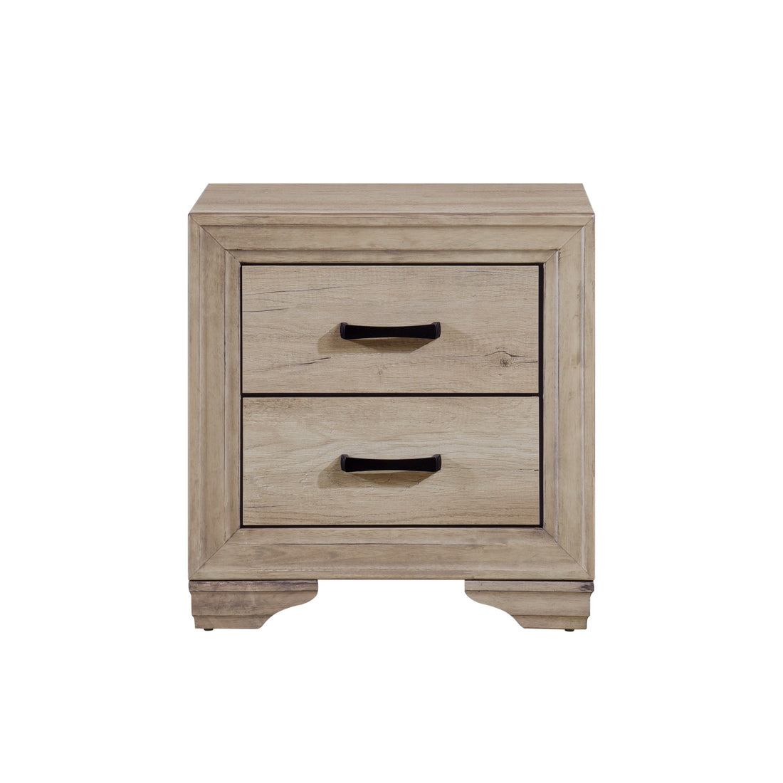 Contemporary Bedroom Furniture 1Pc Nightstand Of Drawers Natural Finish Melamine Laminate Bed Side Table Natural 2 Drawers Bedroom Wood