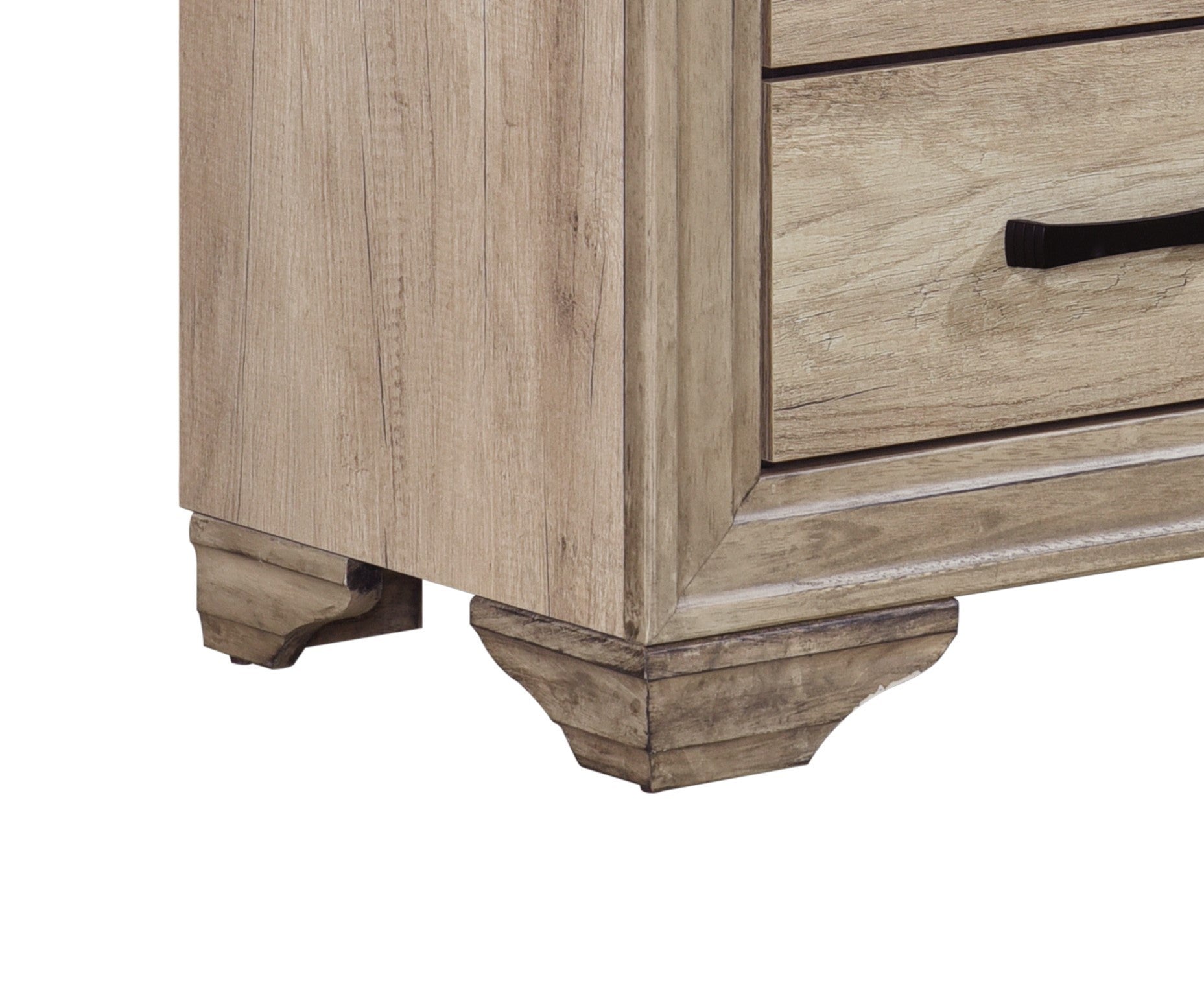 Contemporary Bedroom Furniture 1Pc Nightstand Of Drawers Natural Finish Melamine Laminate Bed Side Table Natural 2 Drawers Bedroom Wood