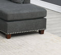 Sectional Sofa Slate Color Velvet Fabric Reversible Chaise Sofa Sectional W Pillows Cocktail Storage Ottoman 3Pc Set Grey Mix Velvet Wood Primary Living Space Cushion Back Contemporary,Modern Pillow Top Arms Velvet 5 Seat