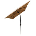 6 X 9Ft Patio Umbrella Outdoor Waterproof Umbrella With Crank And Push Button Tilt Without Flap For Garden Backyard Pool Swimming Pool Market Brown Steel