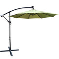 10 Ft Outdoor Patio Umbrella Solar Powered Led Lighted Sun Shade Market Waterproof 8 Ribs Umbrella With Crank And Cross Base For Garden Deck Backyard Pool Shade Outside Deck Swimming Pool Lime Green