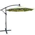 10 Ft Outdoor Patio Umbrella Solar Powered Led Lighted Sun Shade Market Waterproof 8 Ribs Umbrella With Crank And Cross Base For Garden Deck Backyard Pool Shade Outside Deck Swimming Pool Lime Green