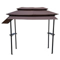 8X4Ft Grill Gazebo,Metal Gazebo With Soft Top Canopy And Steel Frame With Hook And Bar Counters,Fabric Light Brown Light Brown Steel