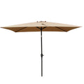 6 X 9Ft Patio Umbrella Outdoor Waterproof Umbrella With Crank And Push Button Tilt Without Flap For Garden Backyard Pool Swimming Pool Market Brown Steel