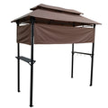 8X4Ft Grill Gazebo,Metal Gazebo With Soft Top Canopy And Steel Frame With Hook And Bar Counters,Fabric Light Brown Light Brown Steel