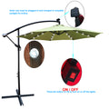 10 Ft Outdoor Patio Umbrella Solar Powered Led Lighted Sun Shade Market Waterproof 8 Ribs Umbrella With Crank And Cross Base For Garden Deck Backyard Pool Shade Outside Deck Swimming Pool Lime Green