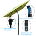 6 X 9Ft Patio Umbrella Outdoor Waterproof Umbrella With Crank And Push Button Tilt Without Flap For Garden Backyard Pool Swimming Pool Market Lime Green Steel