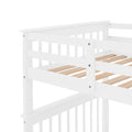 Stairway Twin Over Twin Bunk Bed With Storage And Guard Rail For Bedroom, Dorm, White Color Old Sku :Lp000109Aak White Solid Wood