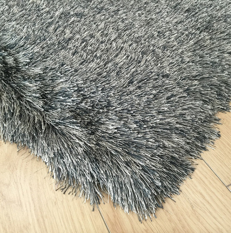 "Fancy Shaggy" Hand Tufted Area Rug Grey Polyester