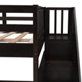 Stairway Full Over Full Bunk Bed With Storage And Guard Rail For Bedroom, Dorm, Espresso Old Sku:Lp000110Aap Espresso Solid Wood