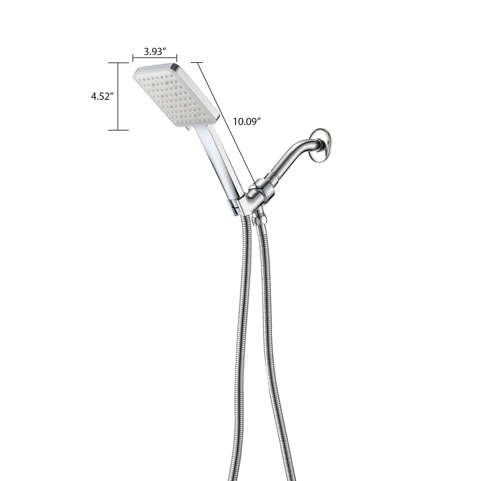 Chrome High Pressure Multi Function With Hand Held Shower Faucet Chrome Abs