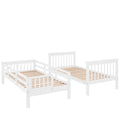 Stairway Twin Over Twin Bunk Bed With Storage And Guard Rail For Bedroom, Dorm, White Color Old Sku :Lp000109Aak White Solid Wood