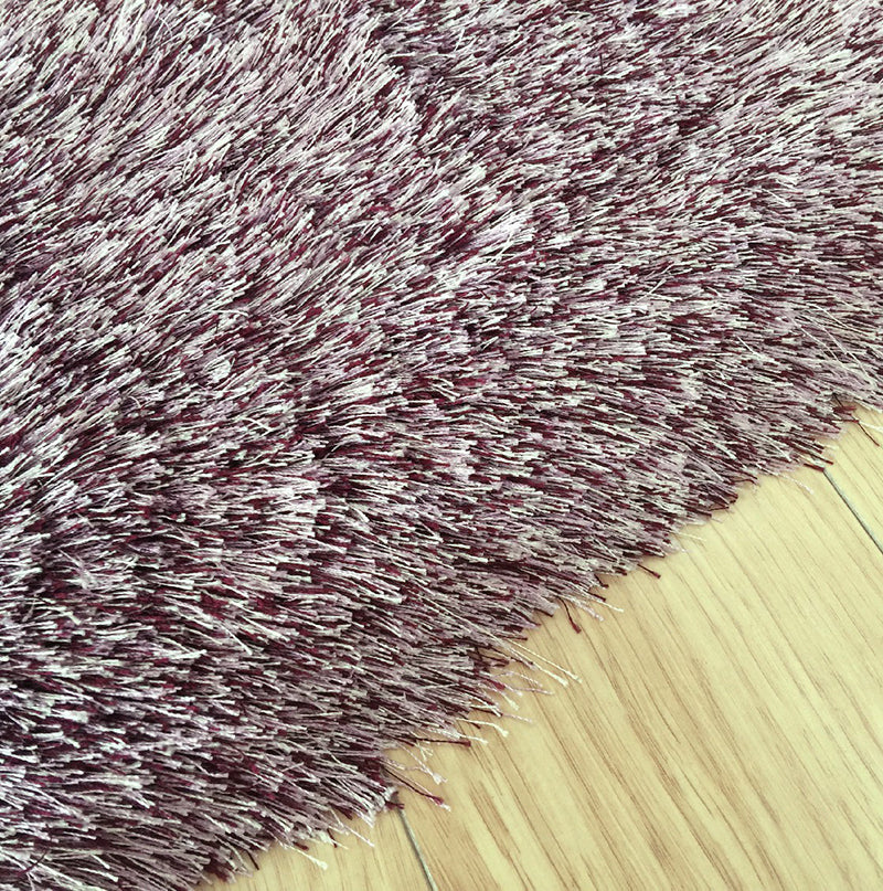 "Fancy Shaggy" Hand Tufted Area Rug Purple Polyester