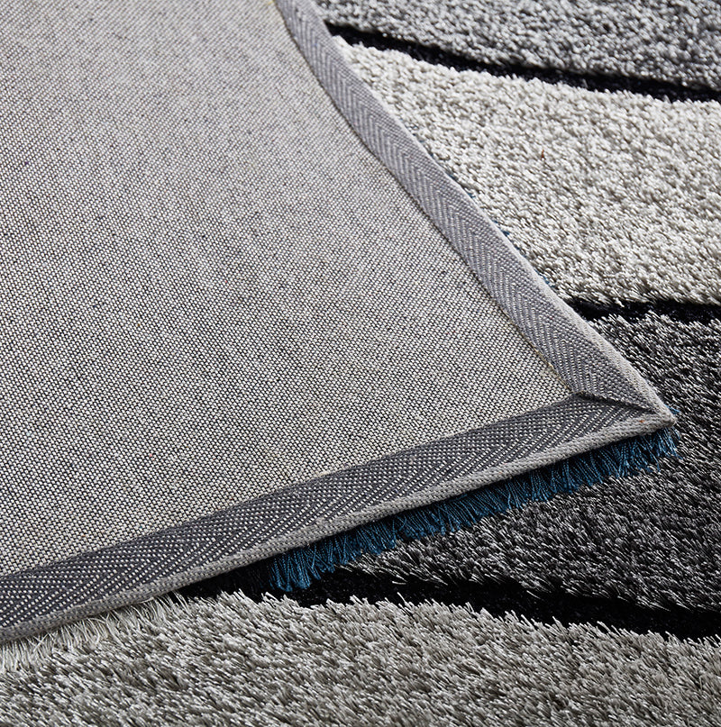 "Aria Collection" Soft Pile Hand Tufted Shag Area Rug Blue Polyester