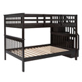 Stairway Full Over Full Bunk Bed With Storage And Guard Rail For Bedroom, Dorm, Espresso Old Sku:Lp000110Aap Espresso Solid Wood