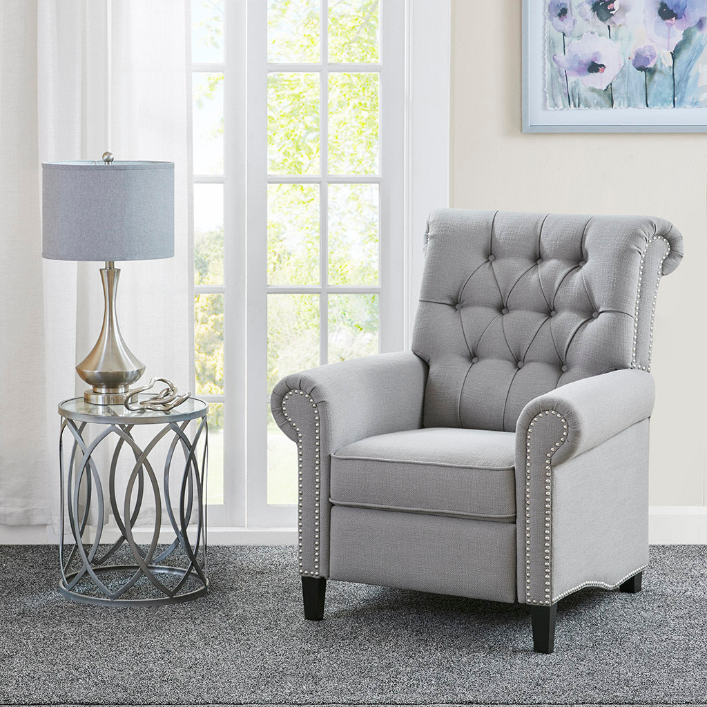 Aidan Push Back Recliner Grey Solid Wood