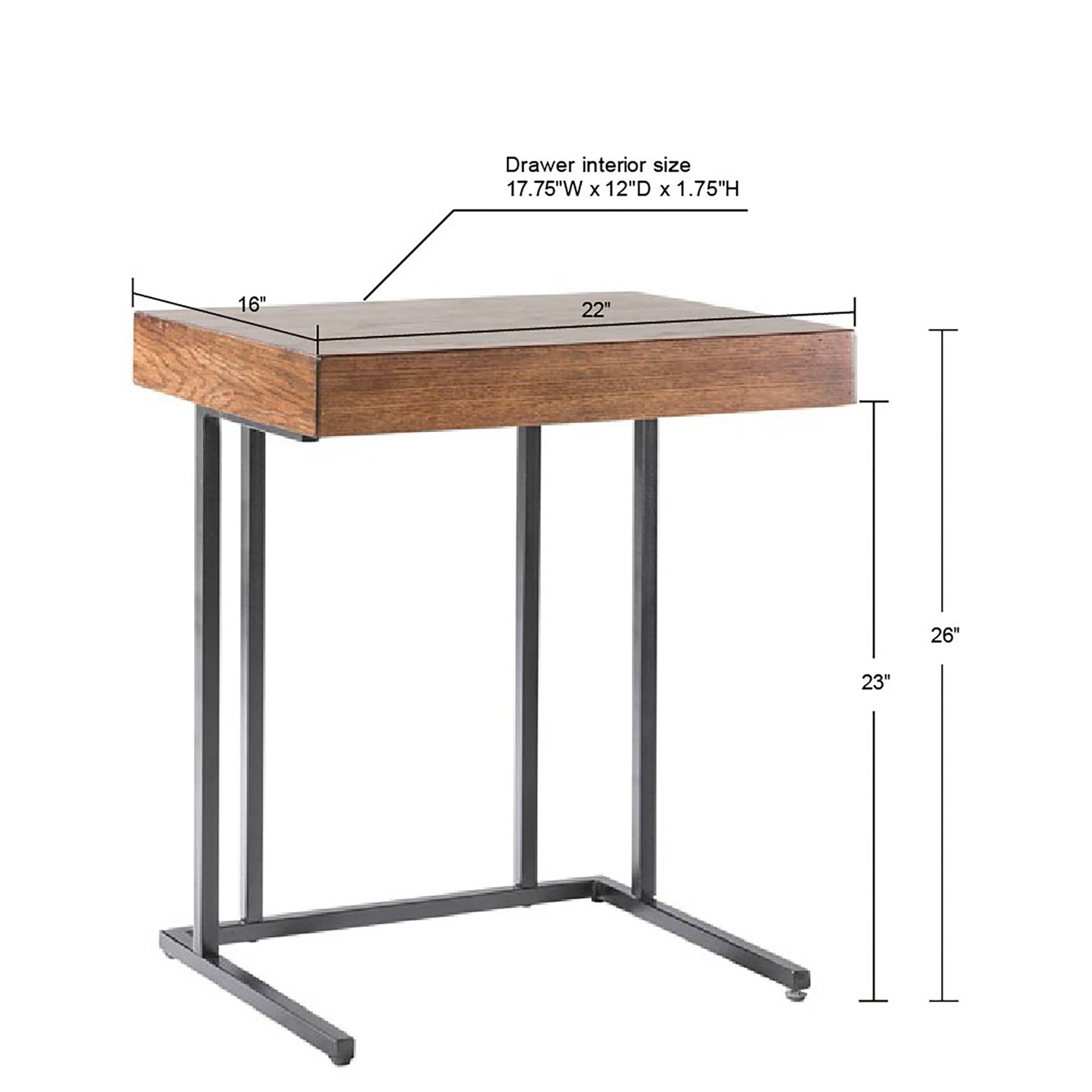 Pull Up Table Pecan Wood