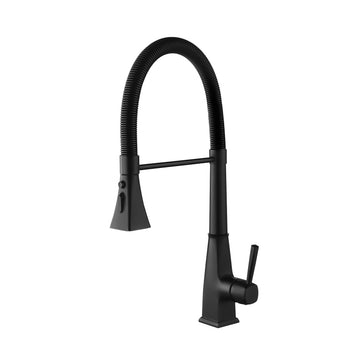 Kitchen Faucet With Pull Down Sprayer Matte Black Stainless Steel