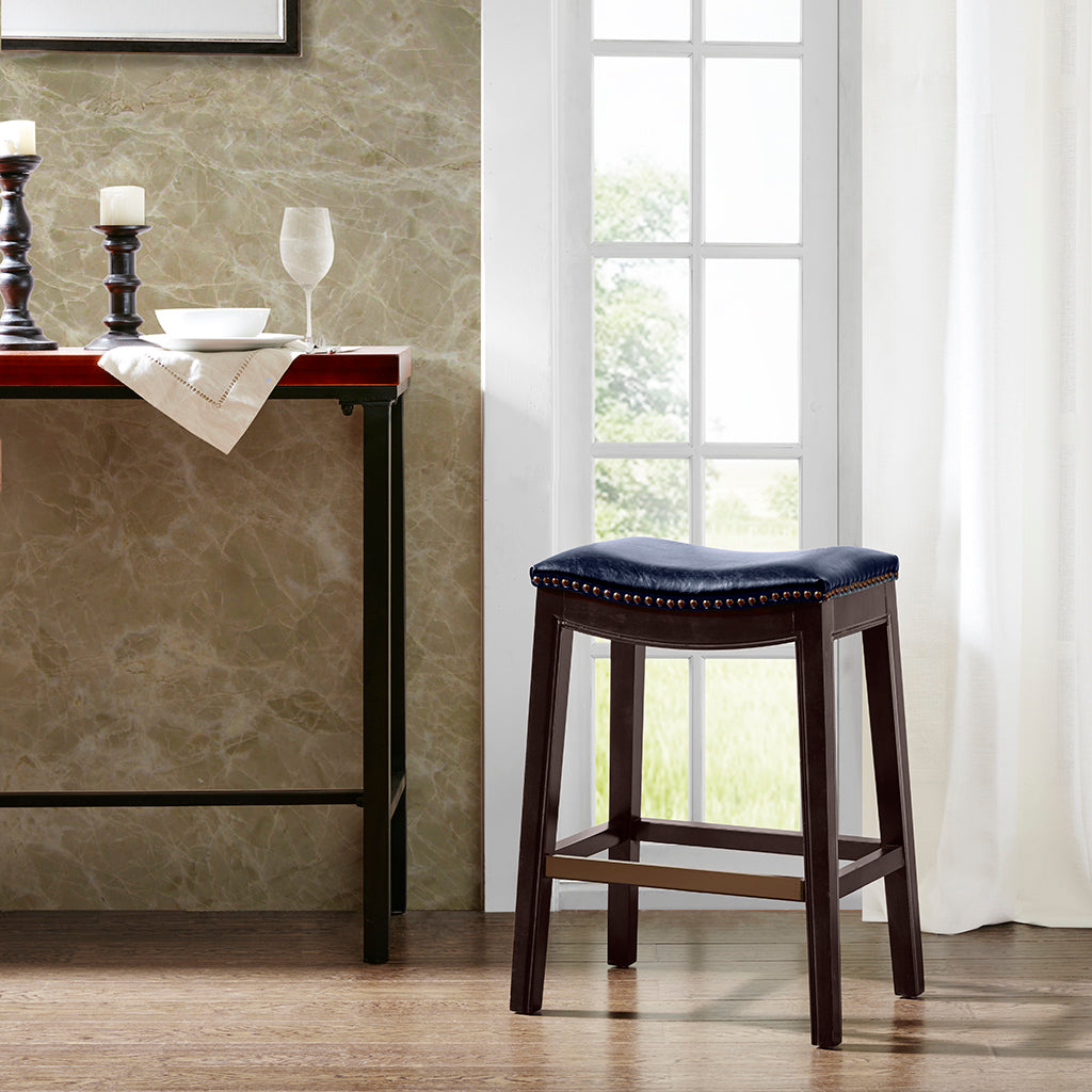 Saddle Counter Stool Navy Polyester