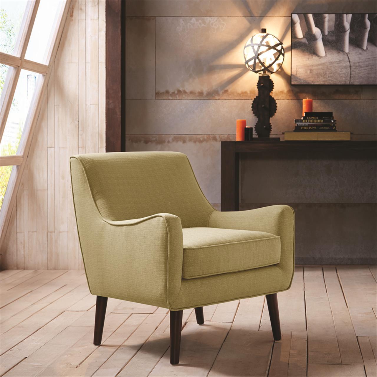 Mid Century Accent Chair Green Polyester