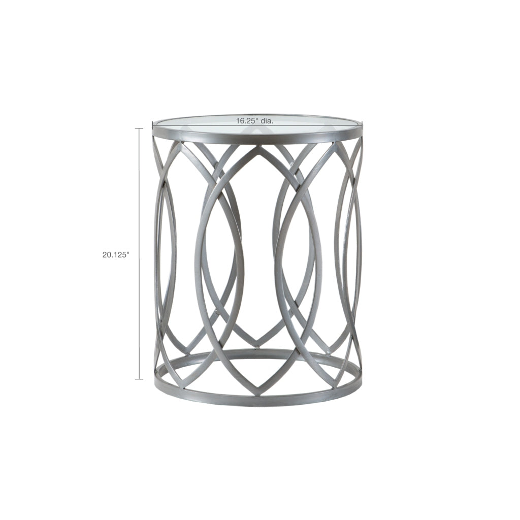 Arlo Metal Eyelet Accent Table Grey Metal