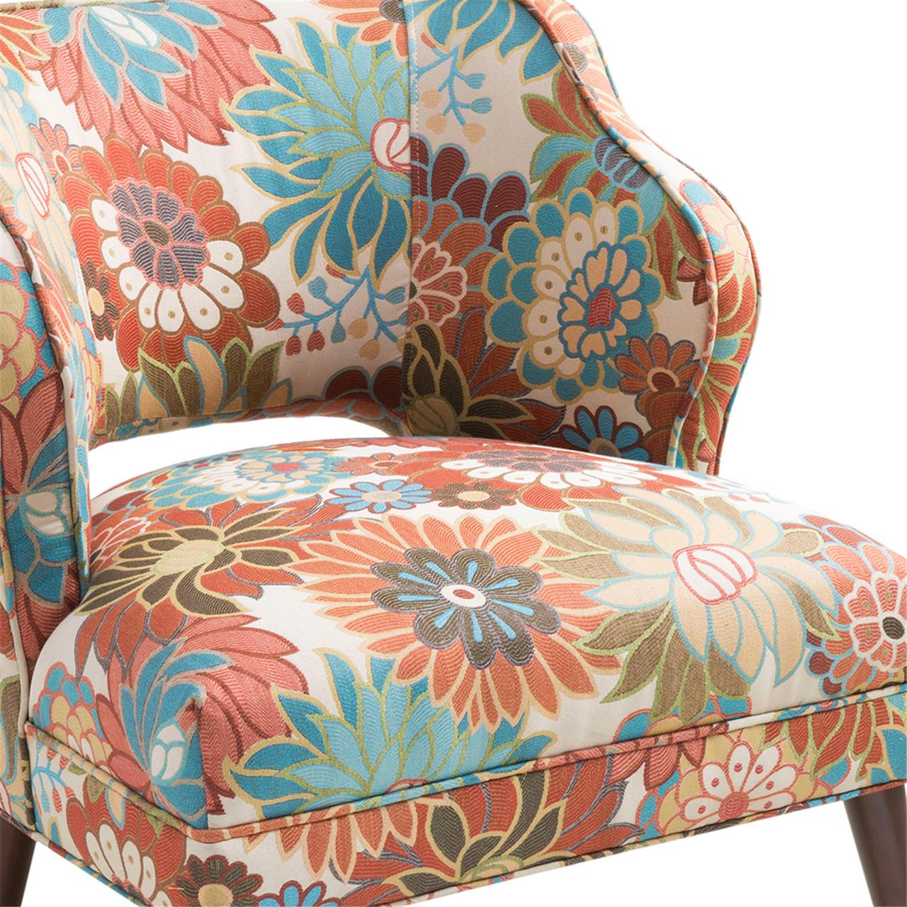 Open Back Accent Chair Multi Polyester