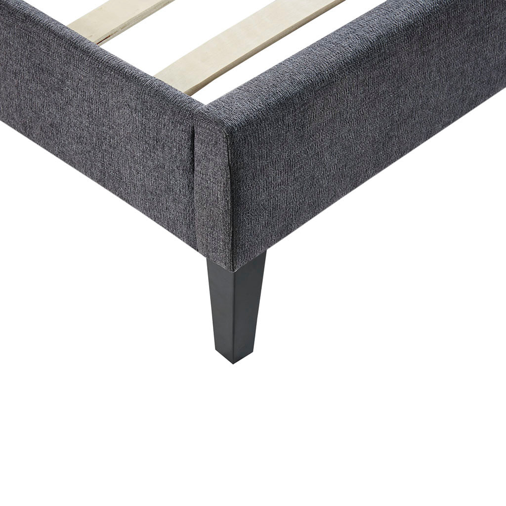 Rowen Queen Platform Bed Queen Grey Polyester