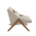 Accent Chair Brown Polyester
