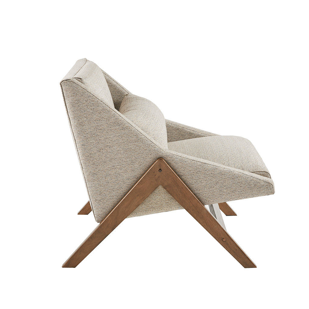 Accent Chair Brown Polyester