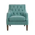 Button Tufted Accent Chair Teal Polyester
