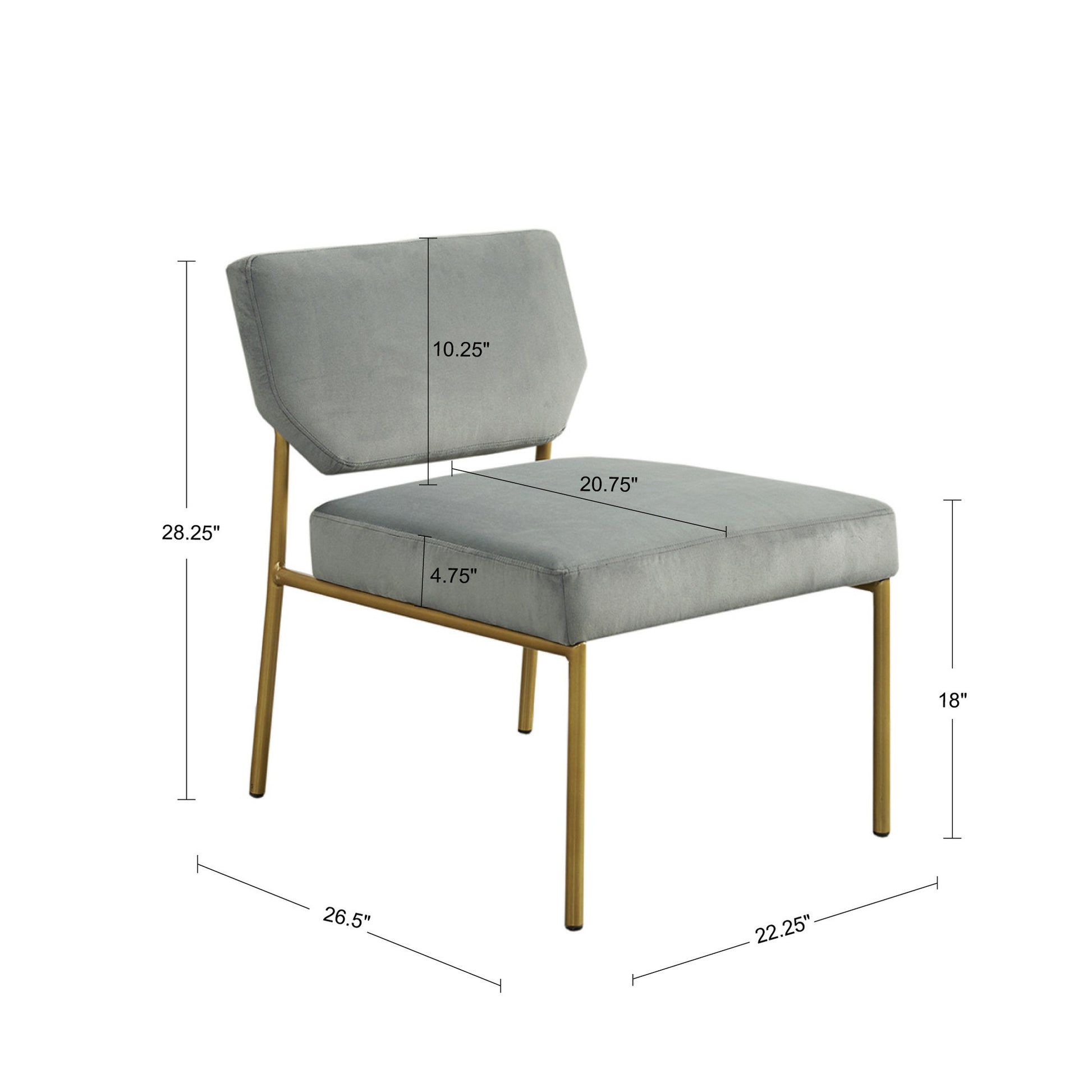 Accent Chair Grey Polyester