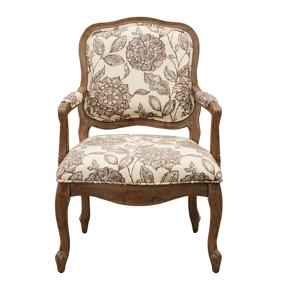 Camel Back Exposed Wood Chair Multi Polyester