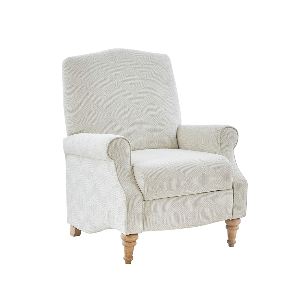 Push Back Recliner Ivory Polyester