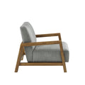Low Profile Accent Chair Grey Polyester