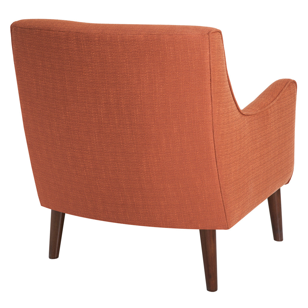 Mid Century Accent Chair Burnt Orange Polyester