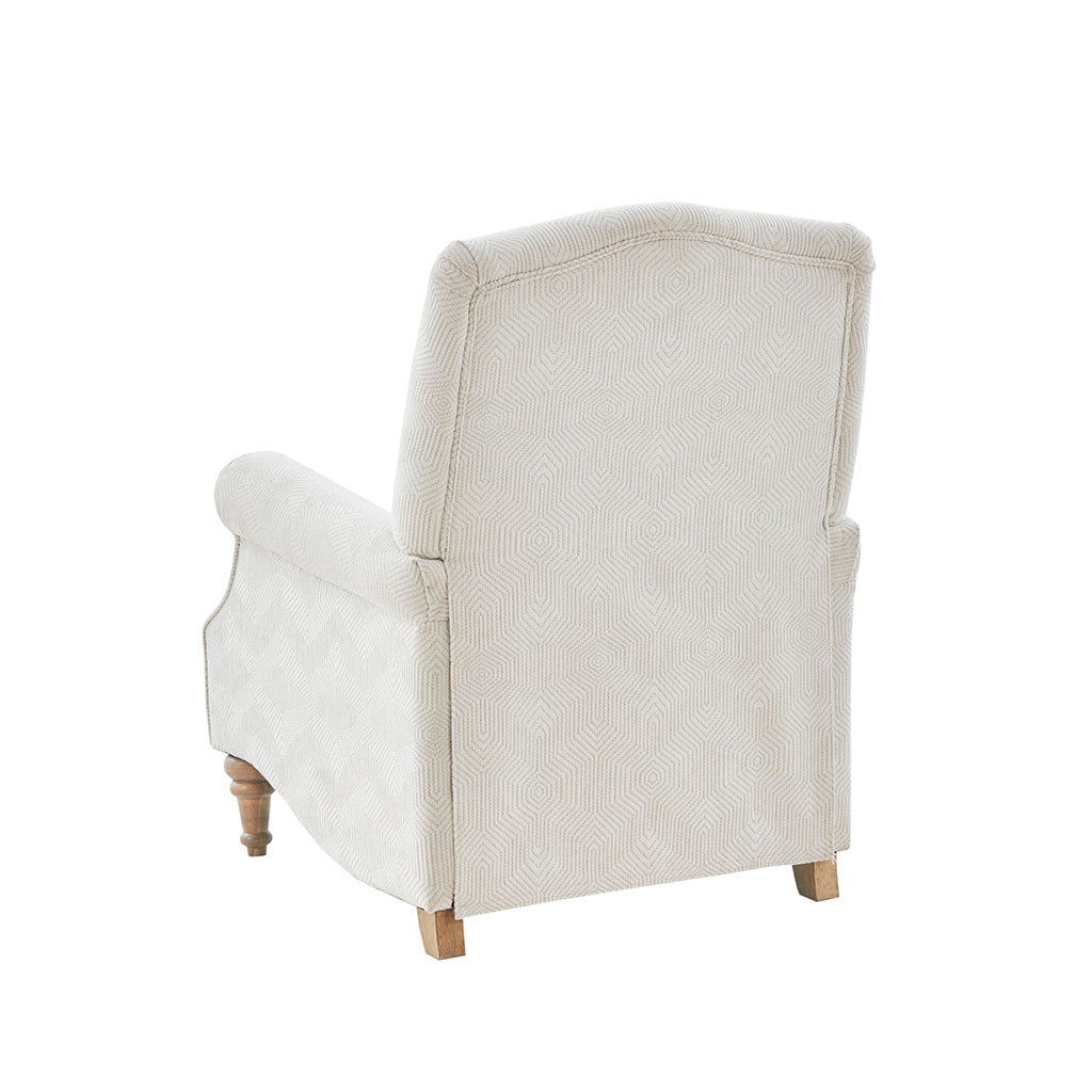 Push Back Recliner Ivory Polyester