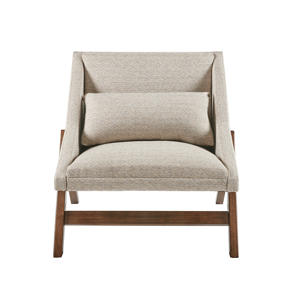 Accent Chair Brown Polyester