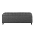 Tufted Top Soft Close Storage Bench Charcoal Polyester