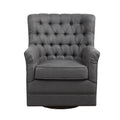 Mathis Swivel Glider Chair Gray Solid Wood