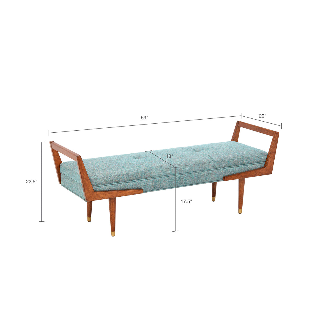 Boomerang Bench Blue Pecan Polyester