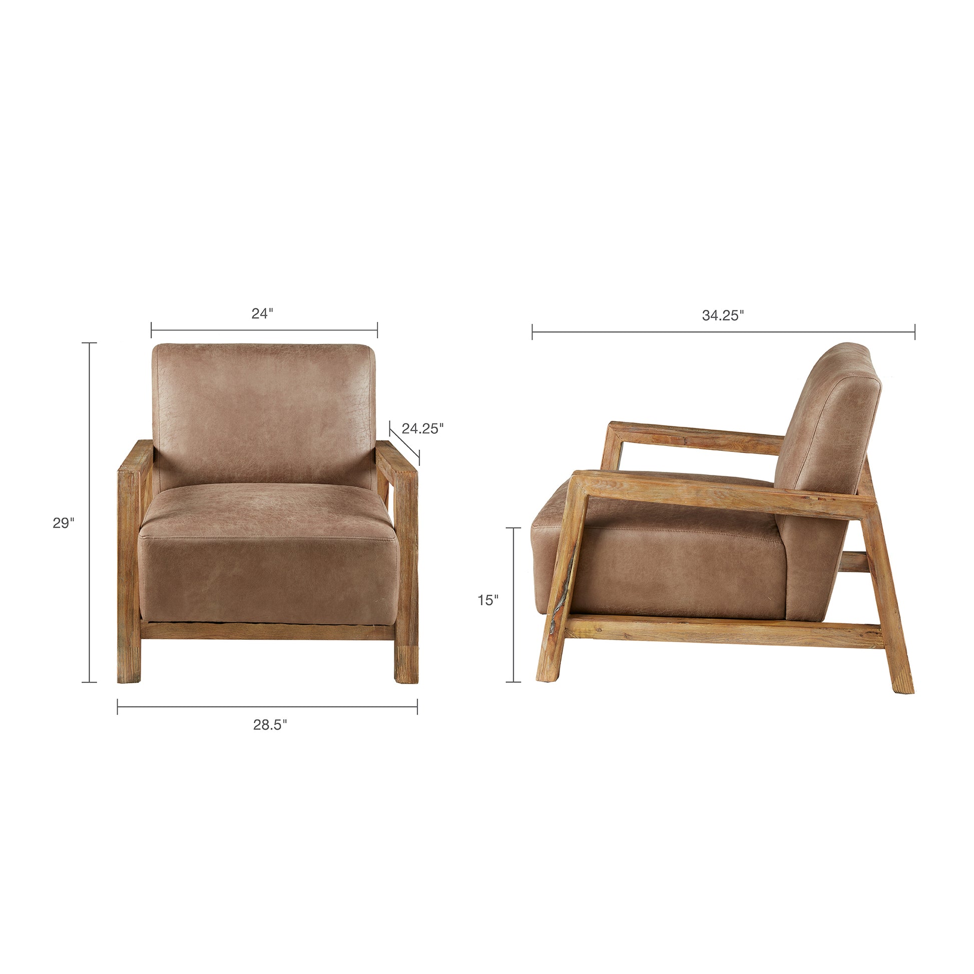 Easton Low Profile Accent Chair Taupe Natural Polyester
